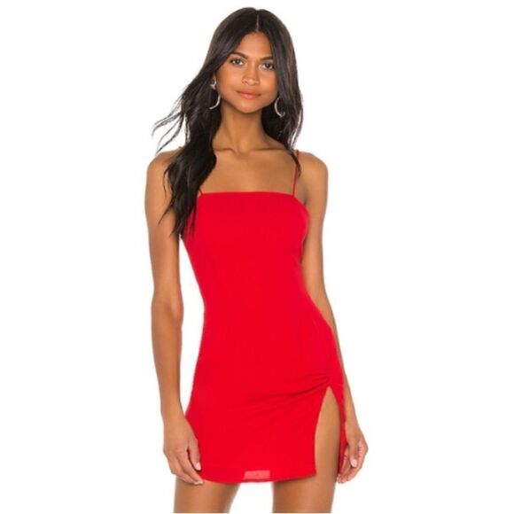 NWT Superdown x Revolve Syrus Slit Mini Dress in Cherry - Picture 3 of 8